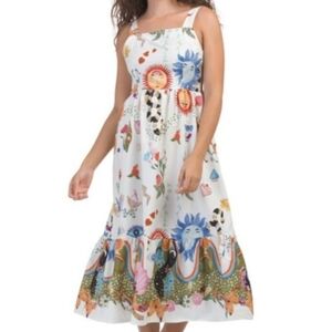Colorful Sun and Moon Print Dress